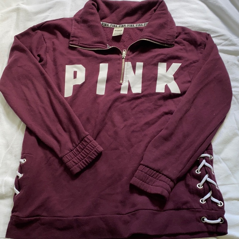 Women’s PINK long sleeve quarter zip